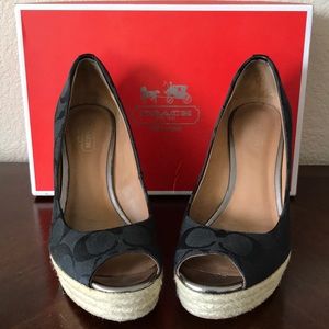 COACH Black Wedges shoes